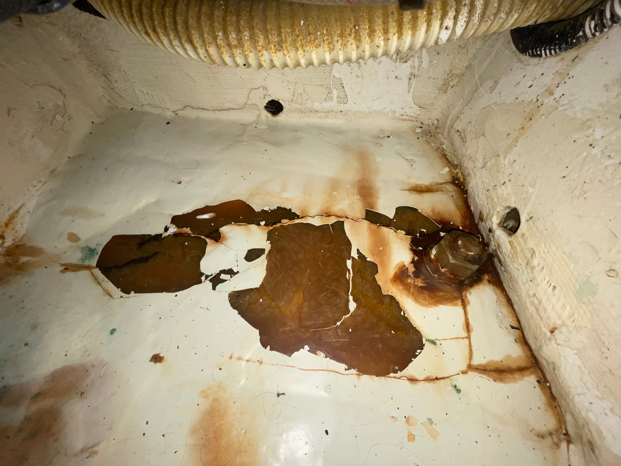 Aft bilge after being dried out.