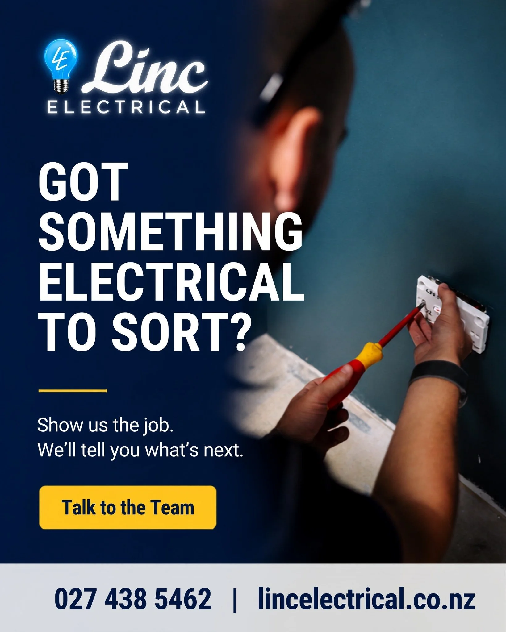 Have you got something electrical to sort?

Send us a photo, a quick description, or the whole list. We&rsquo;ll have a look and tell you the best next step &mdash; whether that&rsquo;s a quote, a site visit, or a bit more information first.

Residen