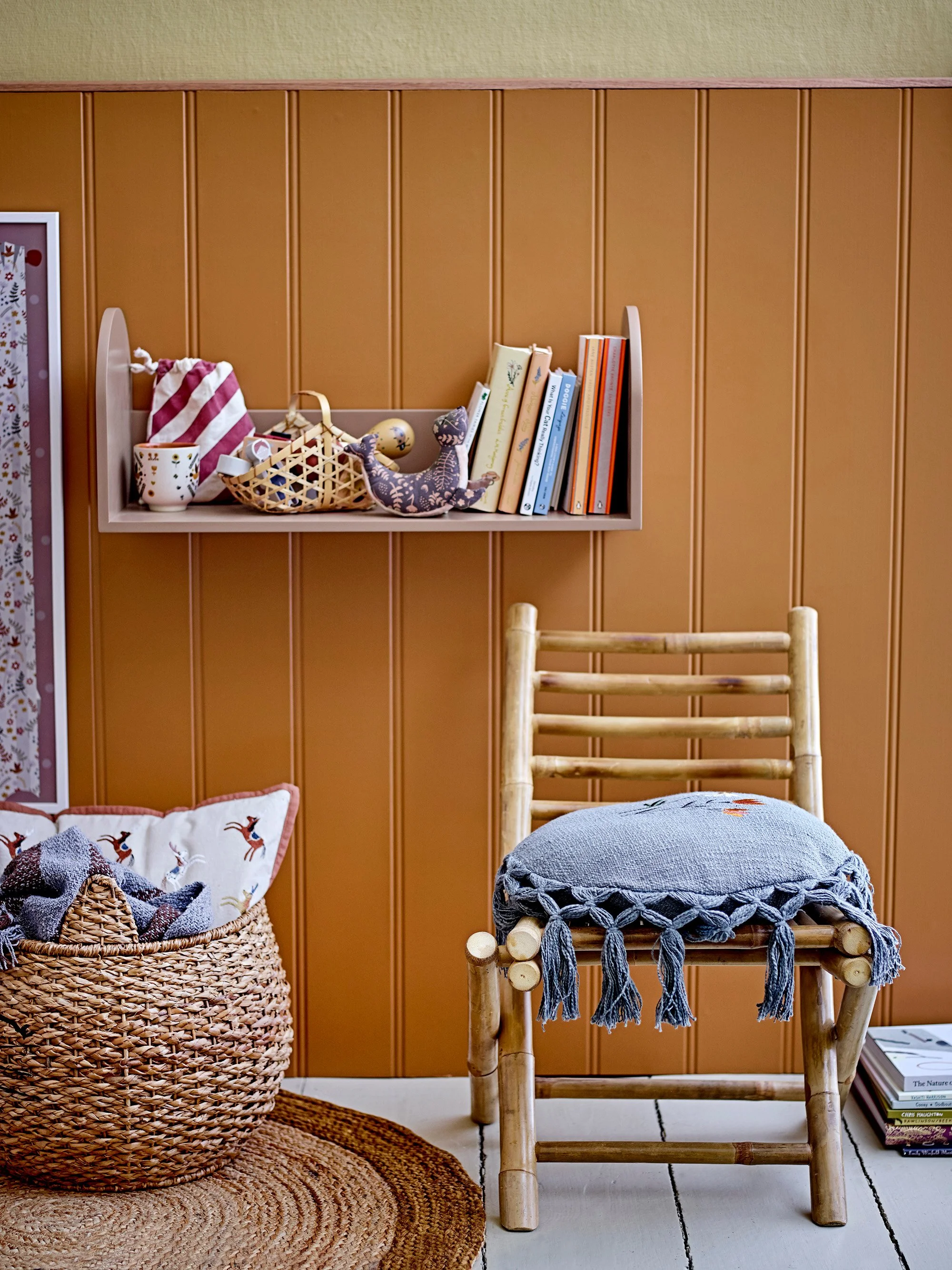 Elinna Cushion - Grey/Blue Cotton