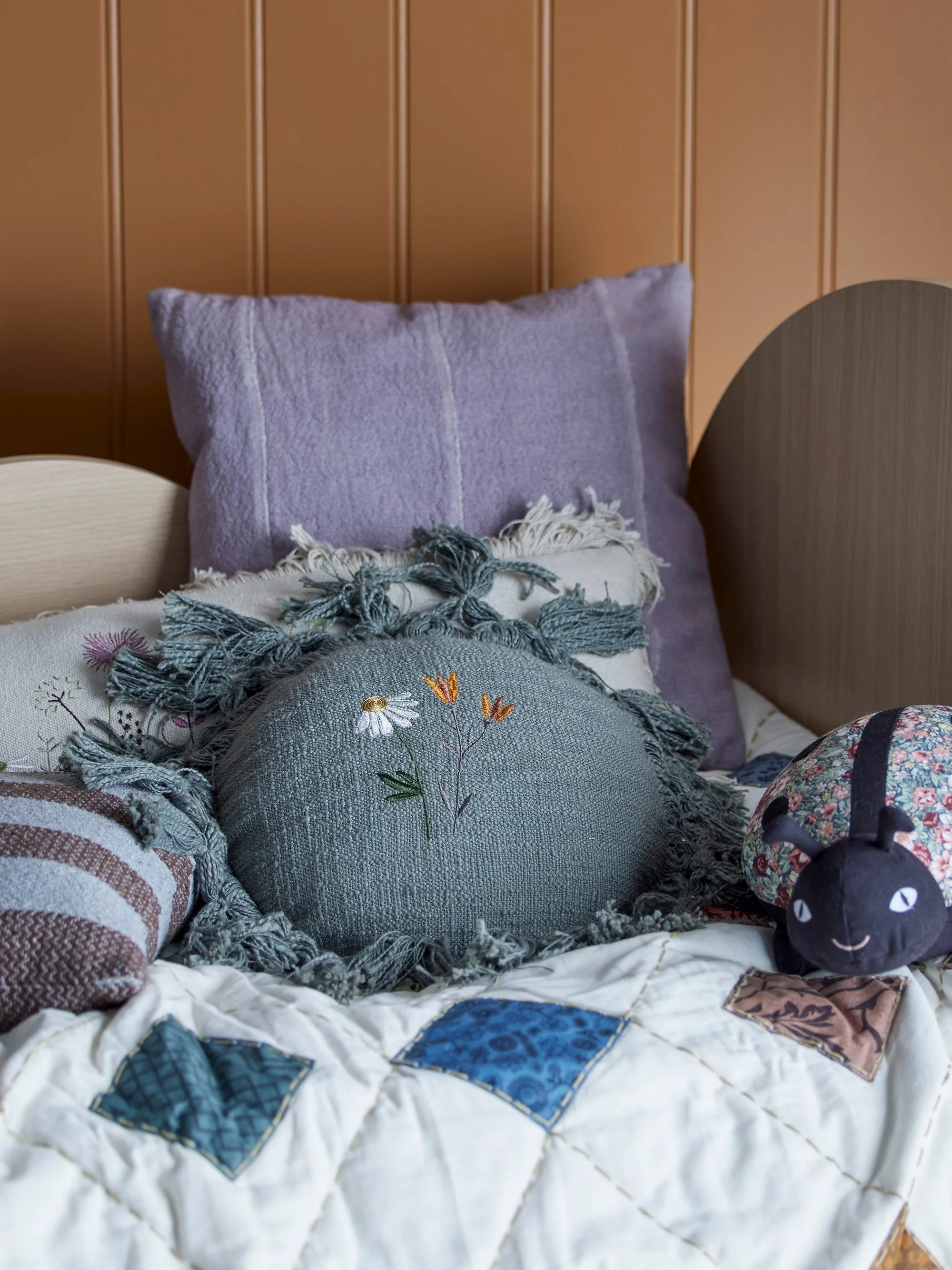 Elinna Cushion - Grey/Blue Cotton