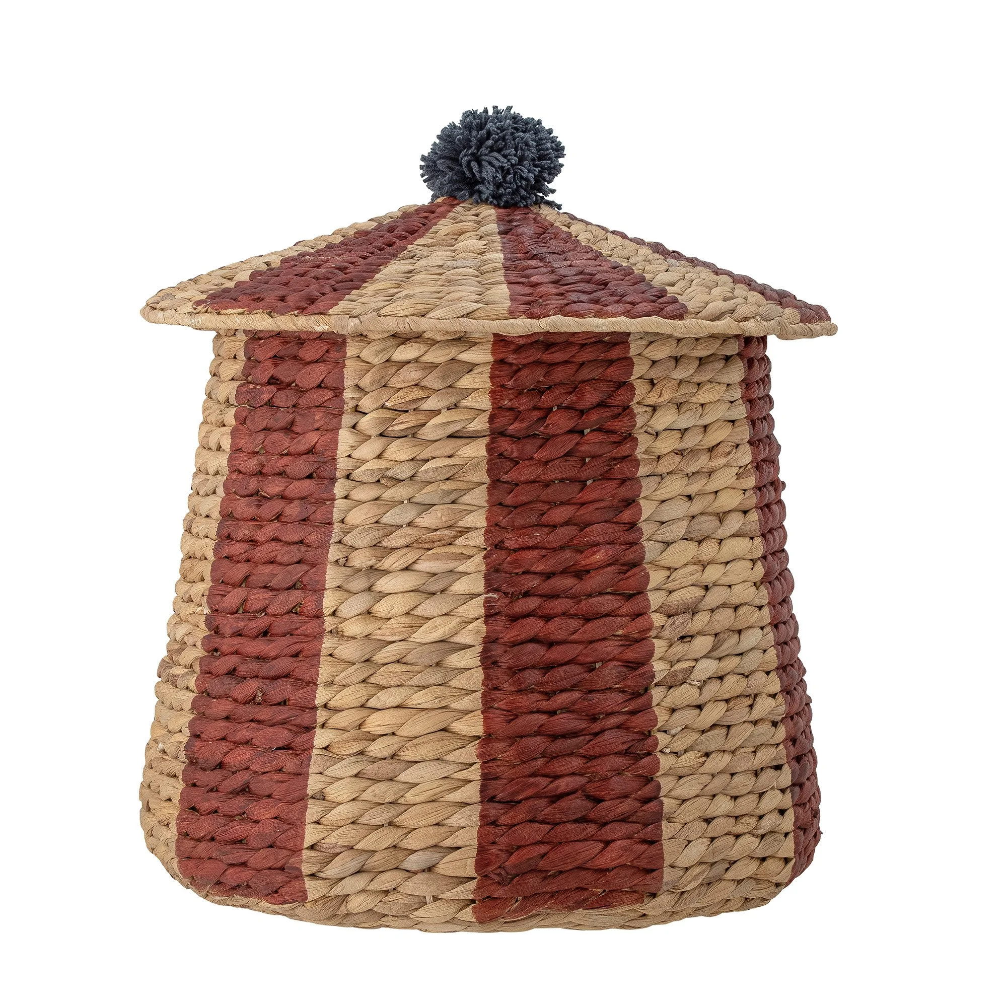 Birsen Basket With Lid - Red, Water Hyacinth