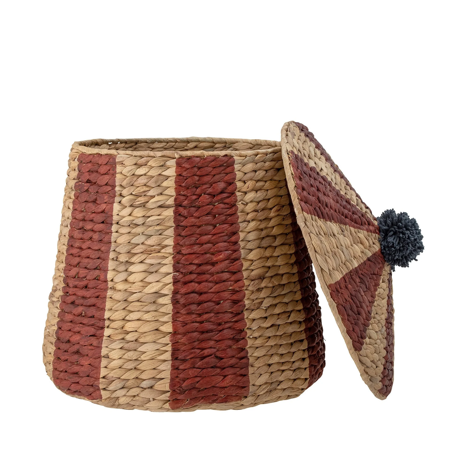Birsen Basket With Lid - Red, Water Hyacinth