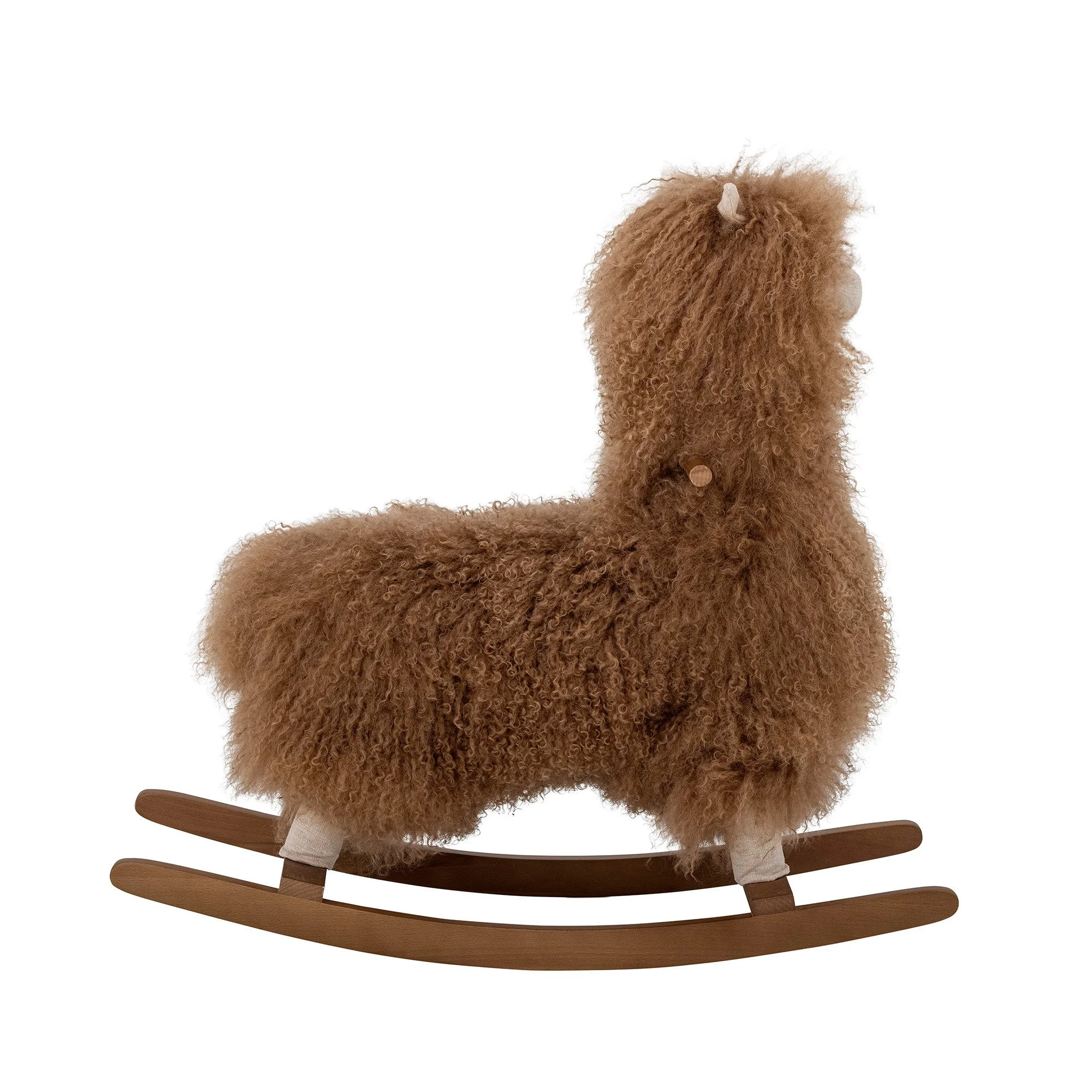 Walde Rocking Toy Lama - Brown Lambskin