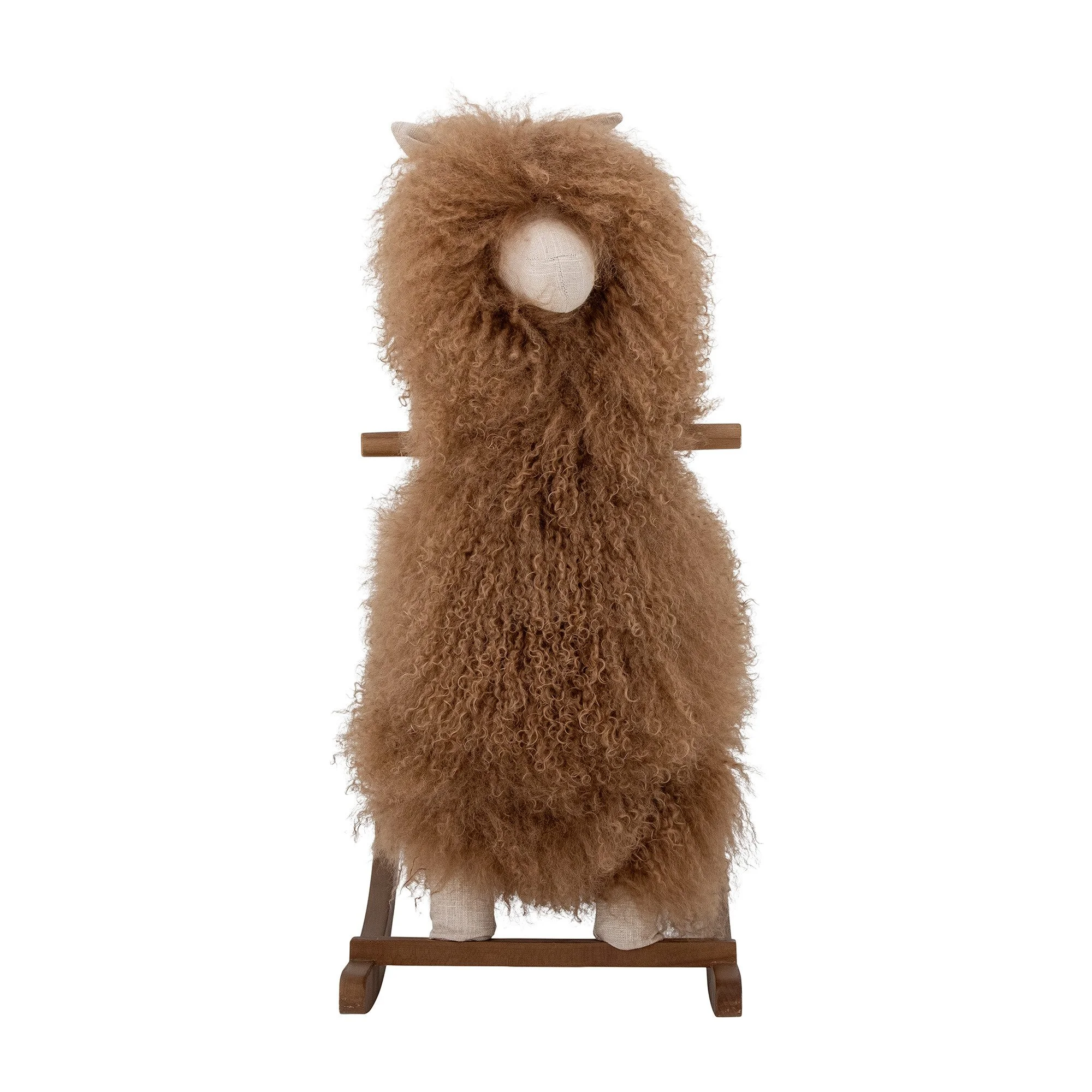 Walde Rocking Toy Lama - Brown Lambskin