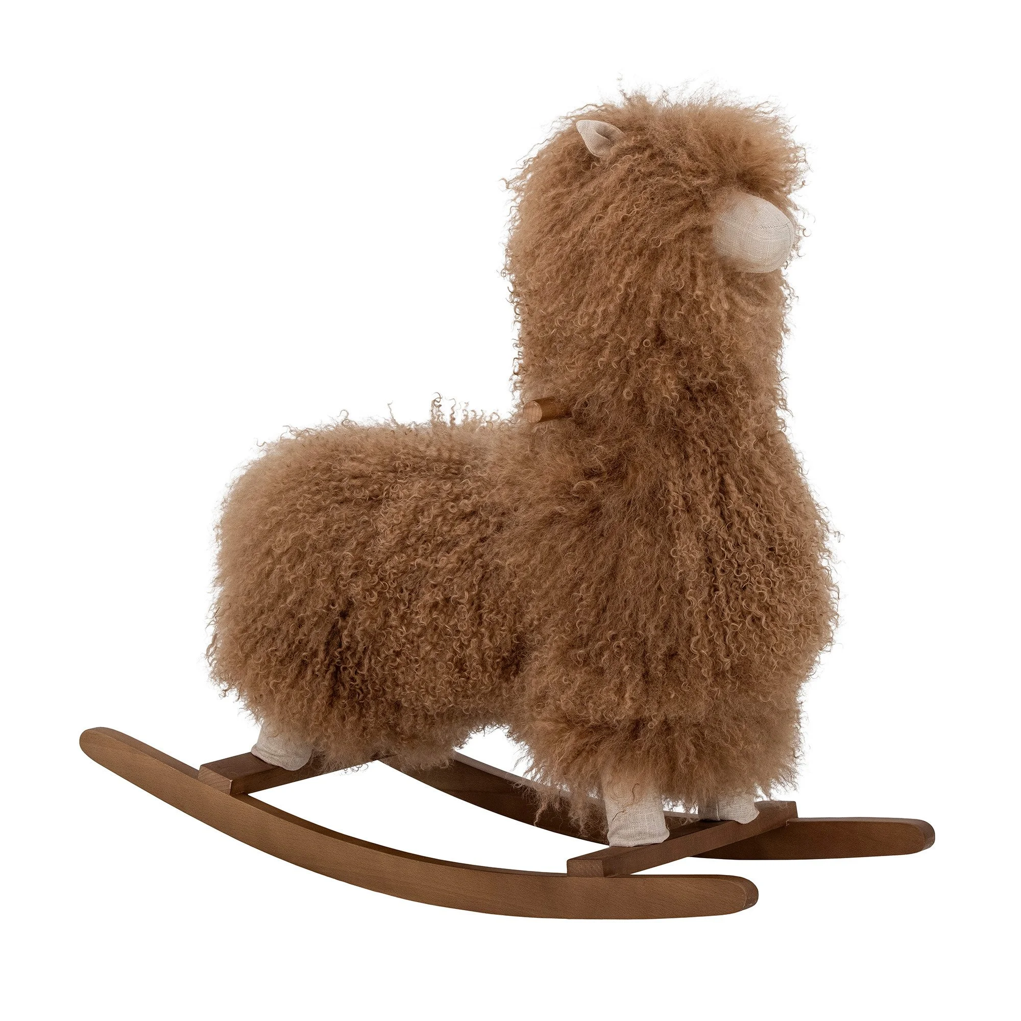Walde Rocking Toy Lama - Brown Lambskin