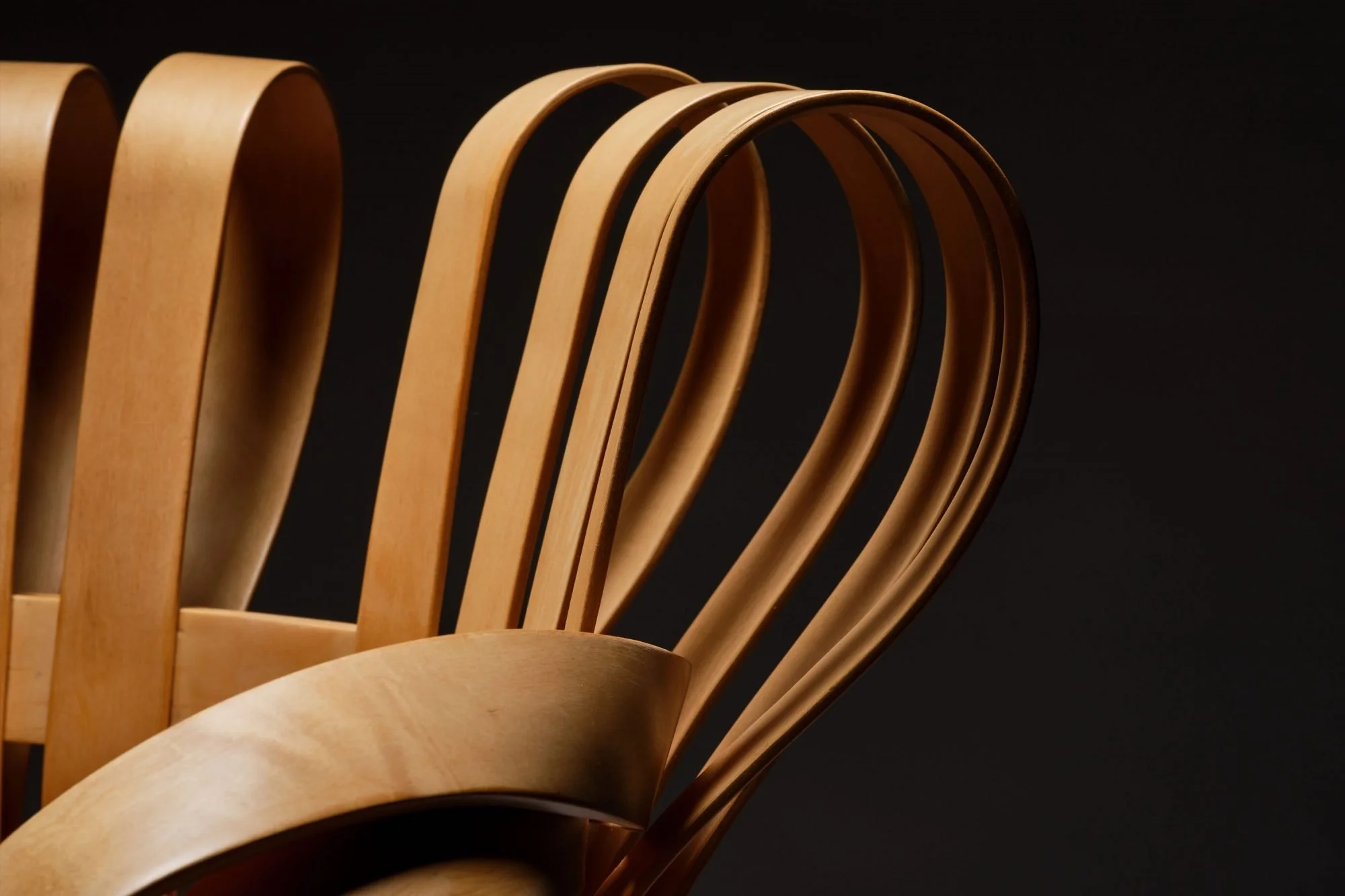 Extremely Rare Frank Gehry For Knoll White Maple Bentwood ‘Cross Check’ Chairs, Circa 1990’s.