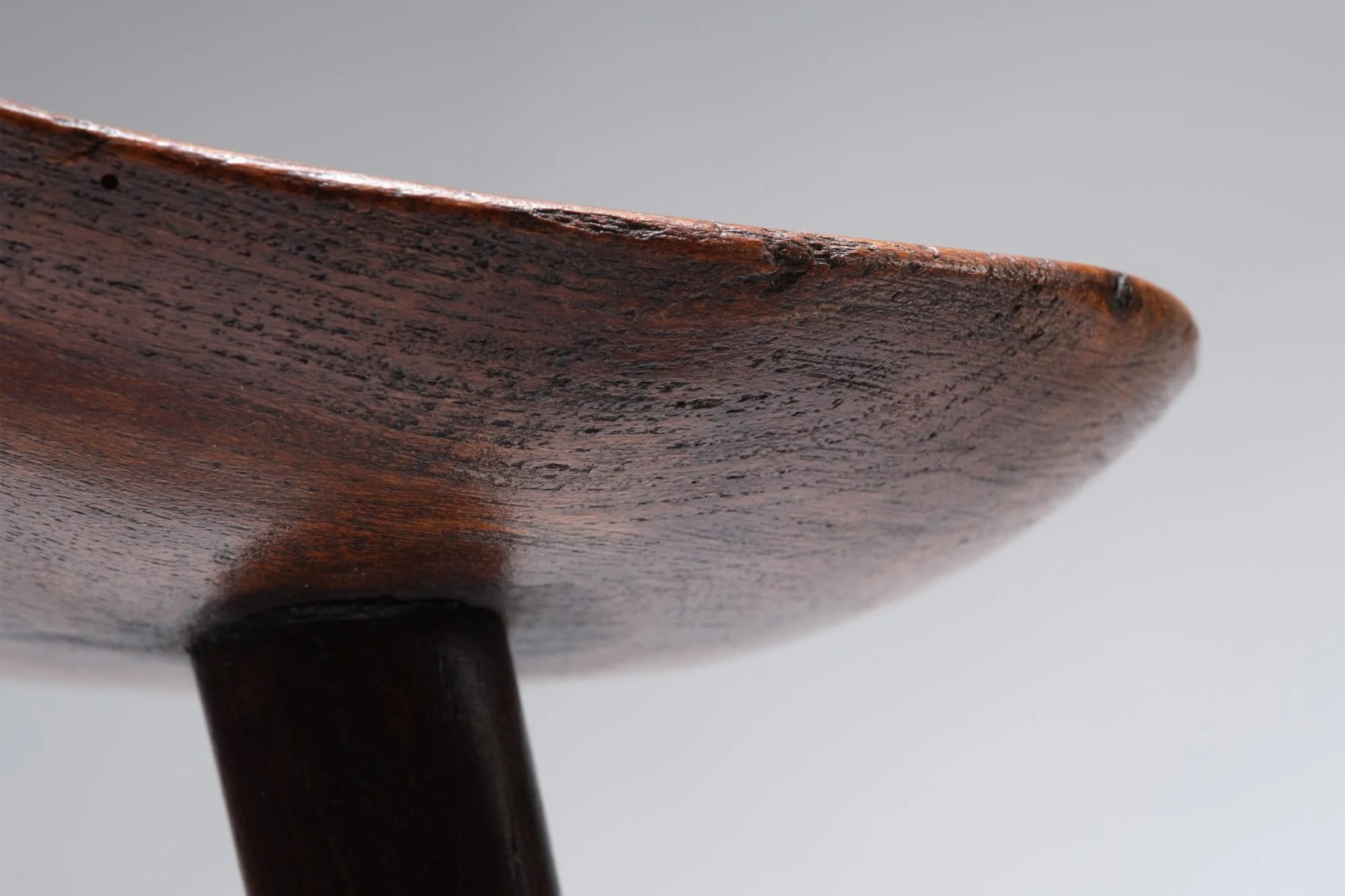 Iconic Mid Century Danish Elm Tapered Tripod Stools, Denmark Circa 1950’s