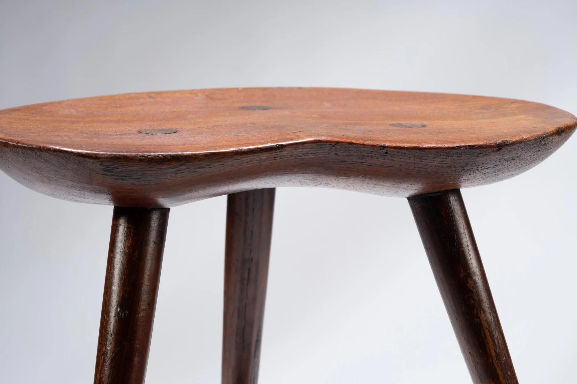 Iconic Mid Century Danish Elm Tapered Tripod Stools, Denmark Circa 1950’s