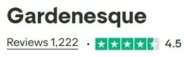 GARDENESQUE logo with 1,222 reviews and a 4.5-star rating