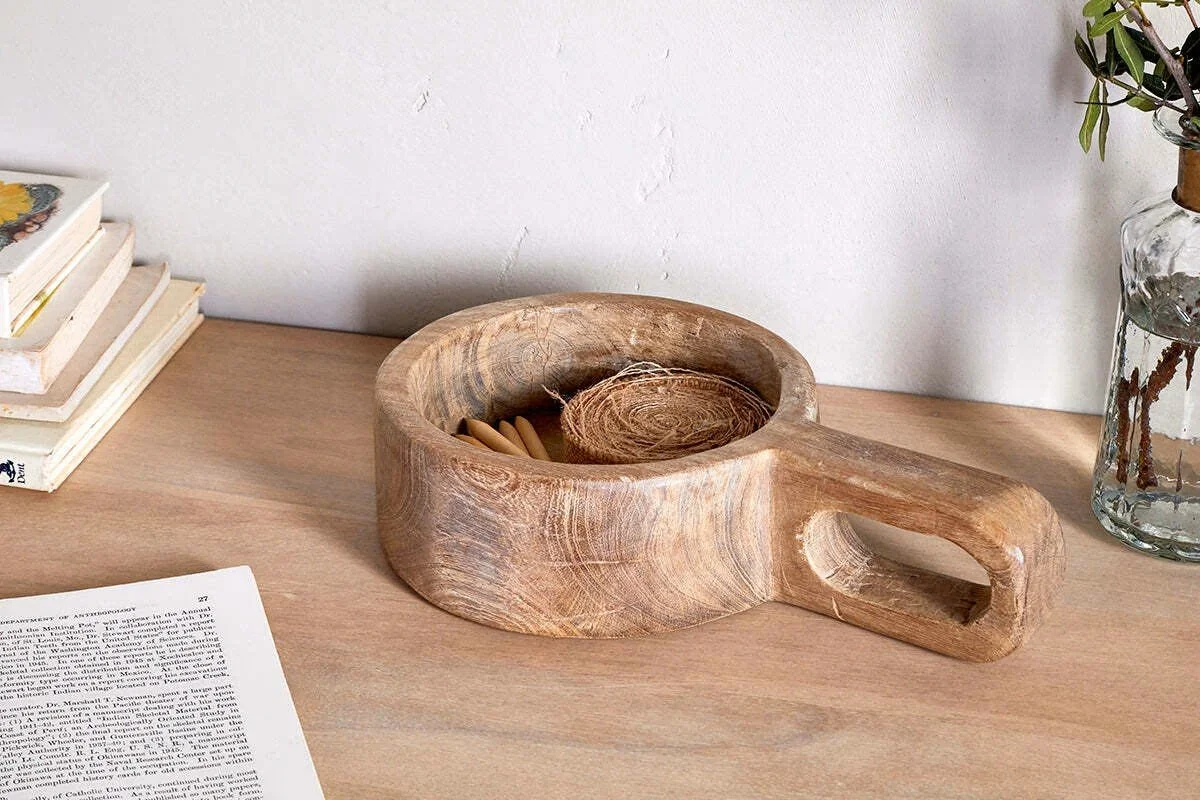 RECLAIMED WOOD TRADITIONAL STORAGE POT