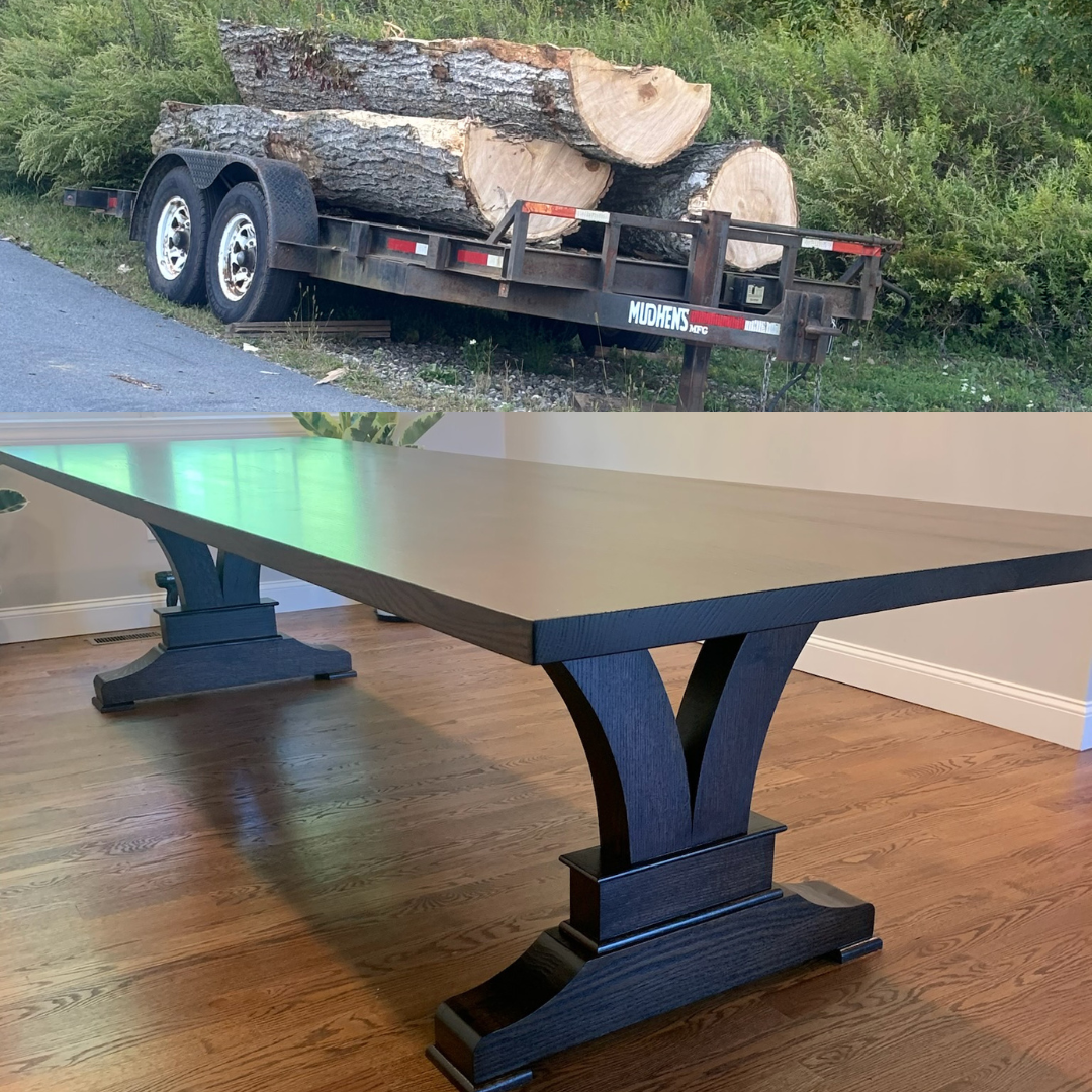 From Tree to Table: Rescue Slabs Builds Custom Dining Table From a Client's Own Red Oak
