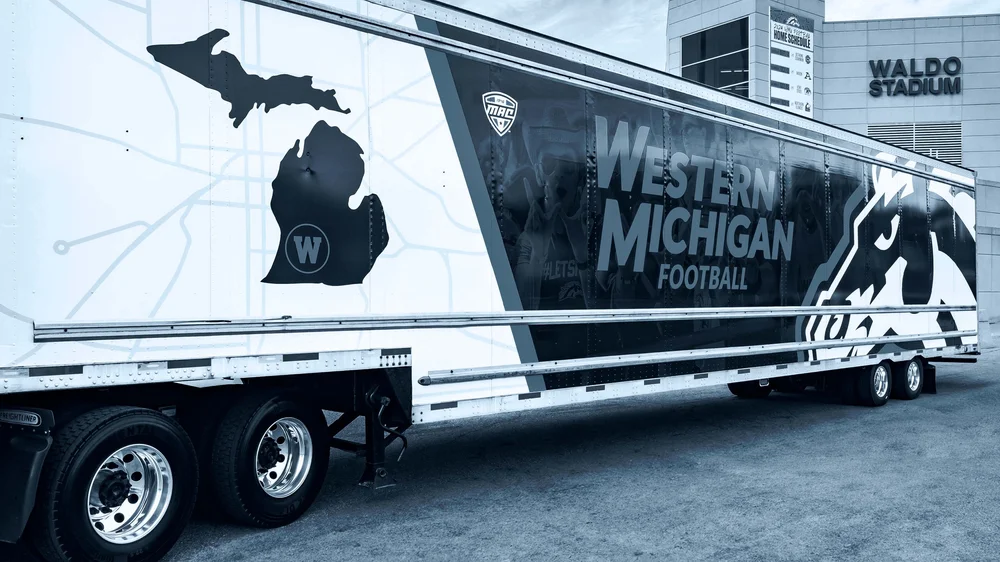 Western Michigan Broncos Football Equipment Semi - monotone