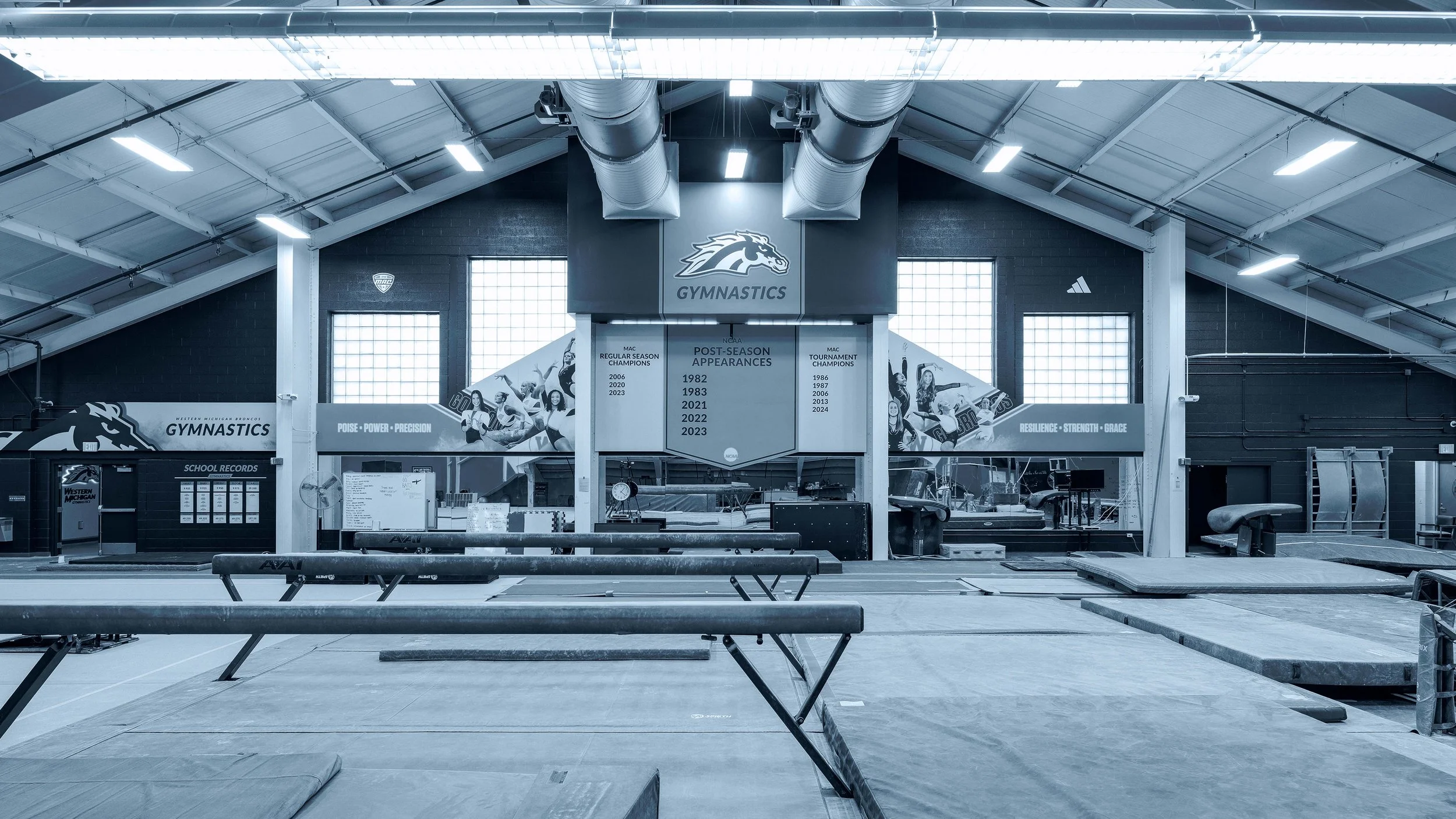 Western Michigan Broncos Gymnastics Practice Facility - monotone
