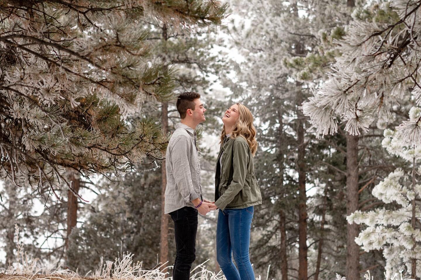 Clearly, Ella and Garrett didn&rsquo;t have ANY fun during this engagement session! 😆 You would never guess from their expressions, but it was EXTREMELY cold and foggy - not the most ideal conditions for pictures! However, they were troopers and had