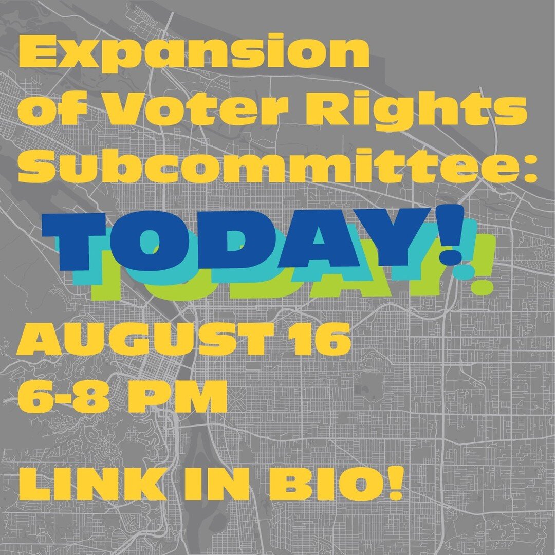 Charter Commission Expansion of Voting Rights Subcommittee Meeting TODAY!

Visit the bio for the link!