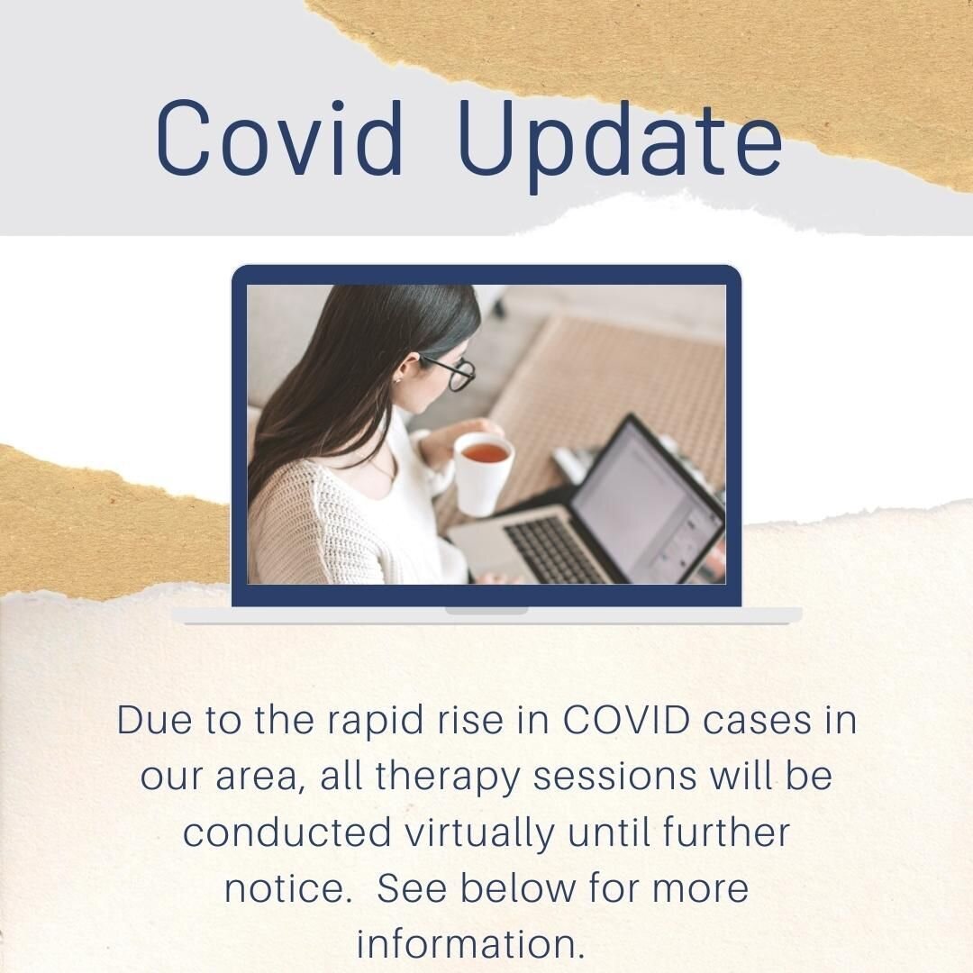 Due to the rapid increase in COVID cases in our area, I've decided to do virtual-only sessions for the next few weeks until we know how things are looking.  The rise in hospitalizations and deaths typically doesn't come until 2-4 weeks after the init