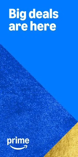 Blue promotional banner with the text "Big deals are here" and the Amazon Prime logo.