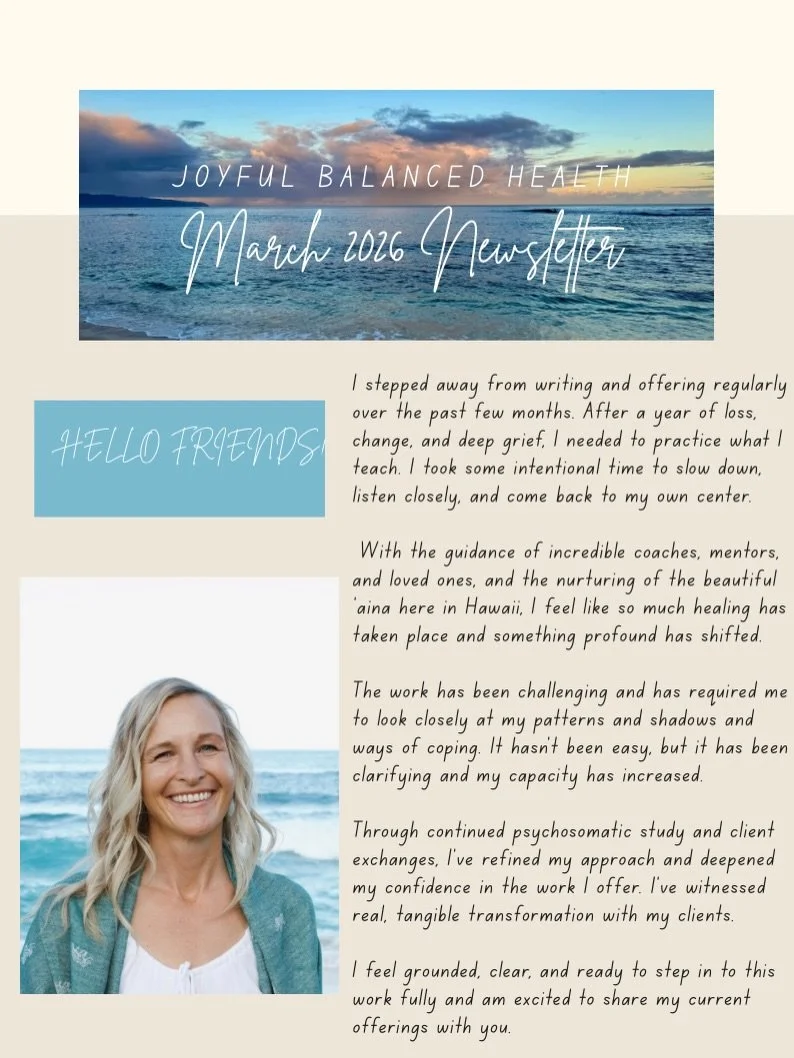 March newsletter with my current offerings. Please reach out with any questions!