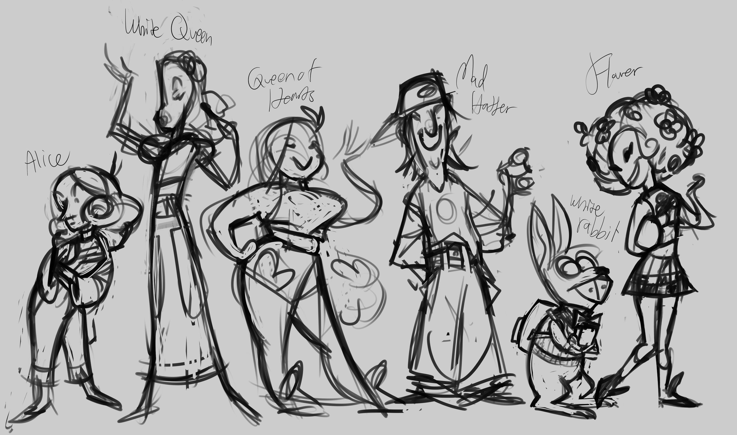 the original lineup sketches