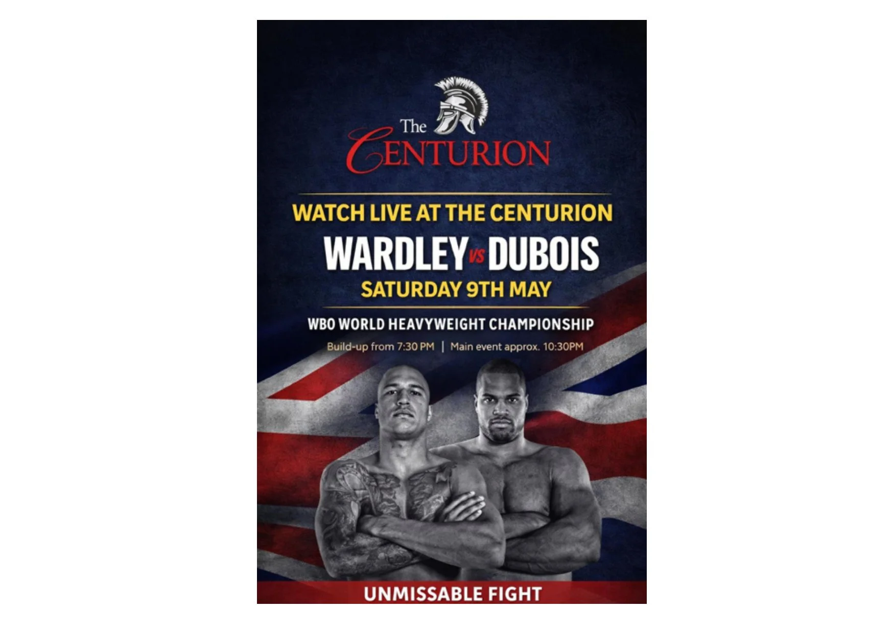 Live Boxing on the big screen Wardley Vs Dubois