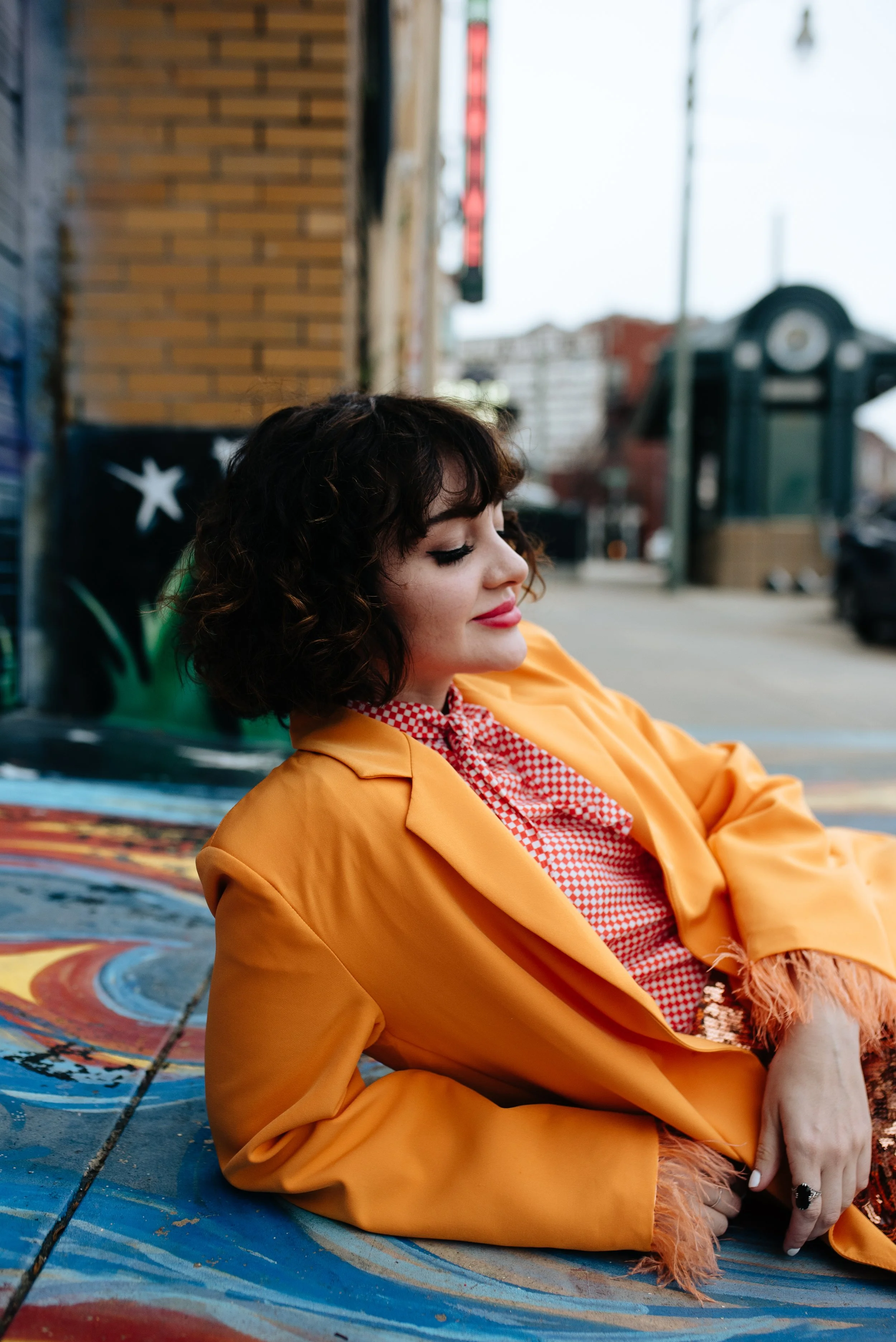 artist portraits for singer Bek London in South Main Downtown Memphis Tennessee