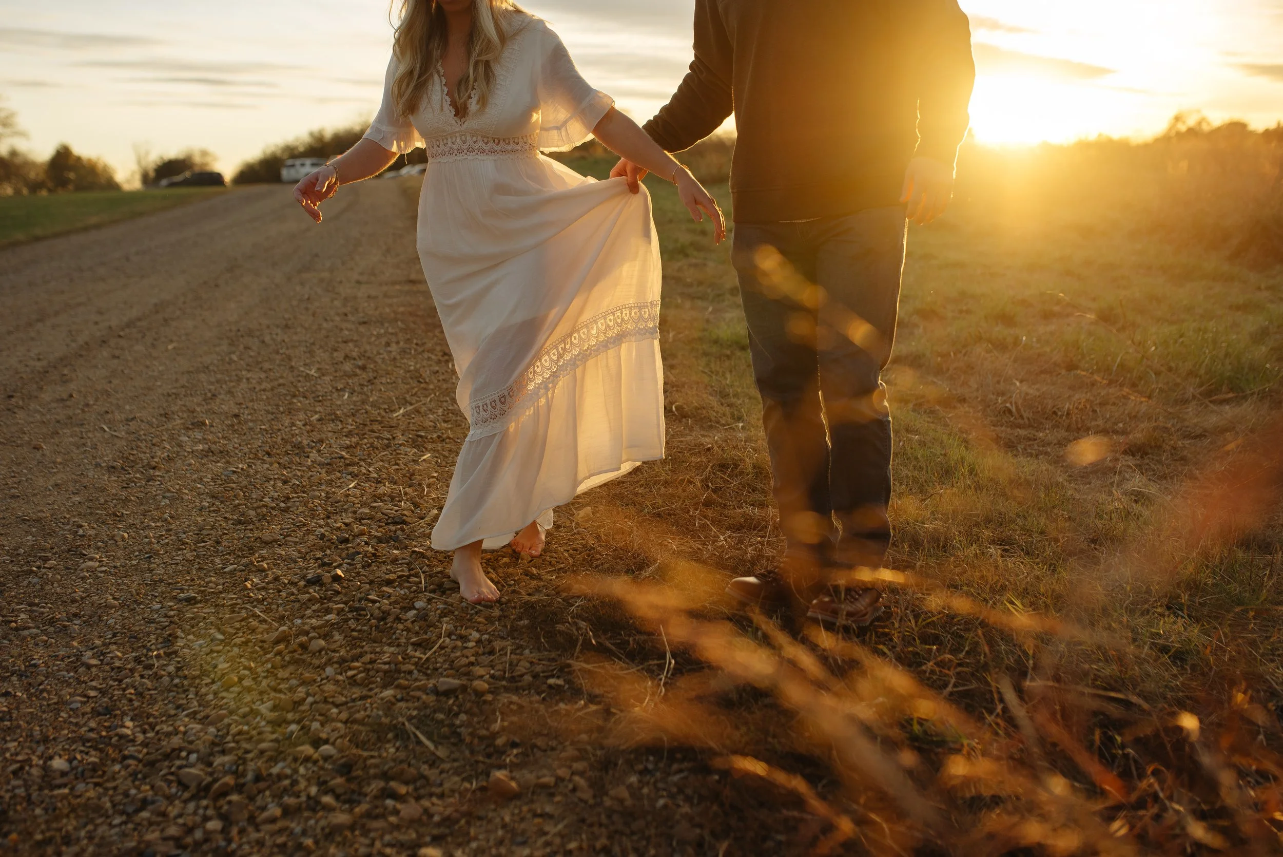 golden hour engagement photos