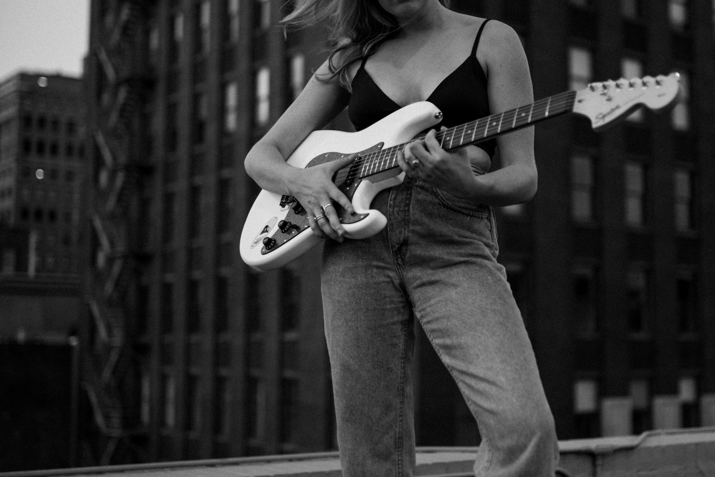 artist portraits for New York City singer Amelia Beckham in downtown memphis tennessee by beale street