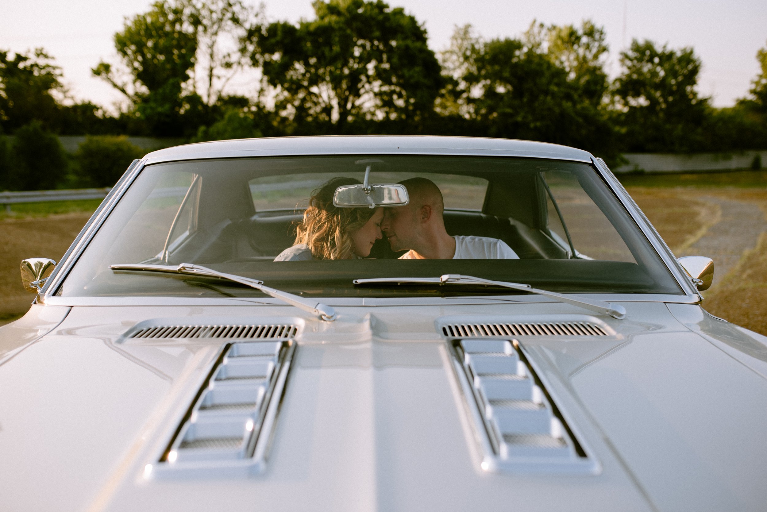 summer malco drive in engagement photos