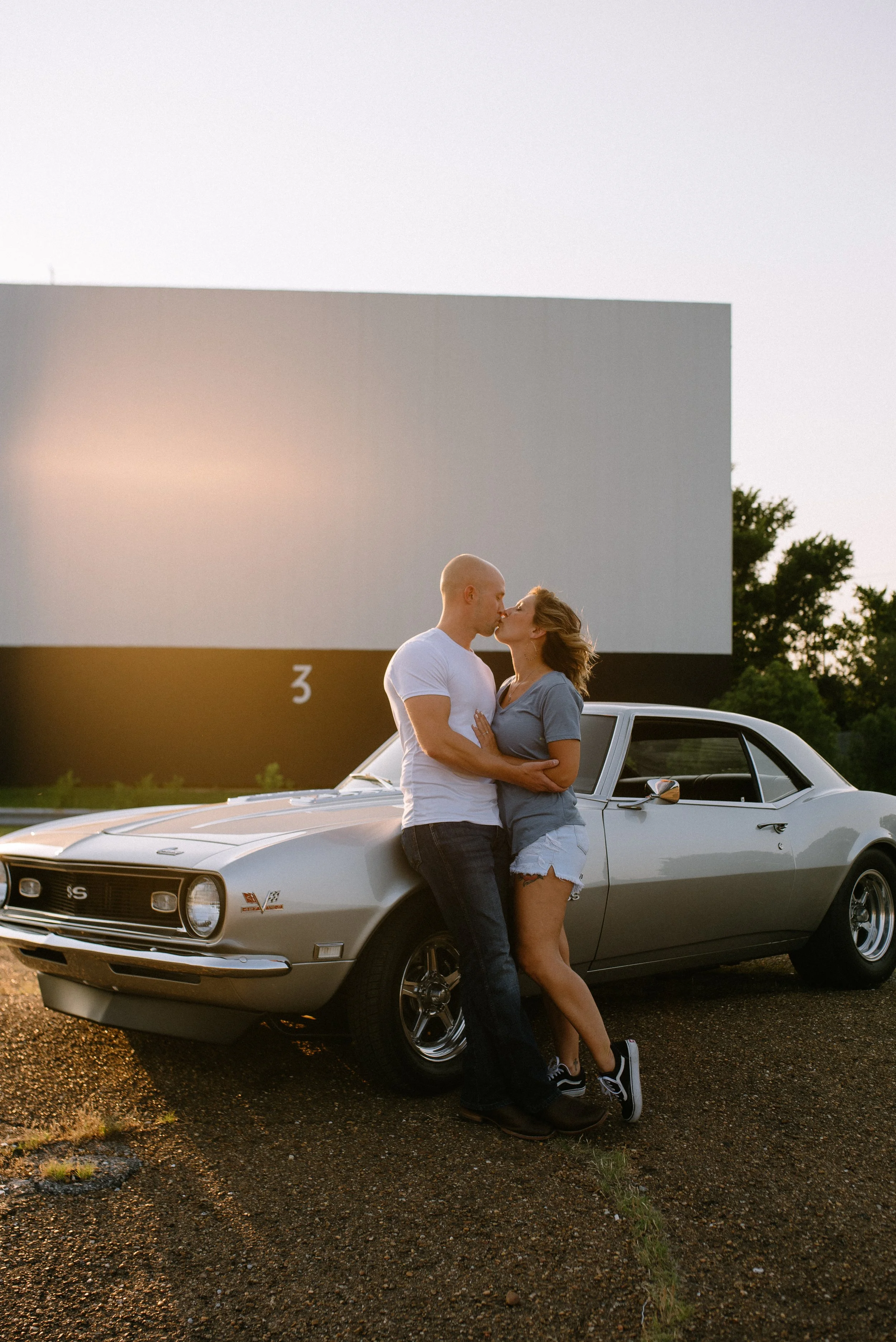 drive in engagement photos