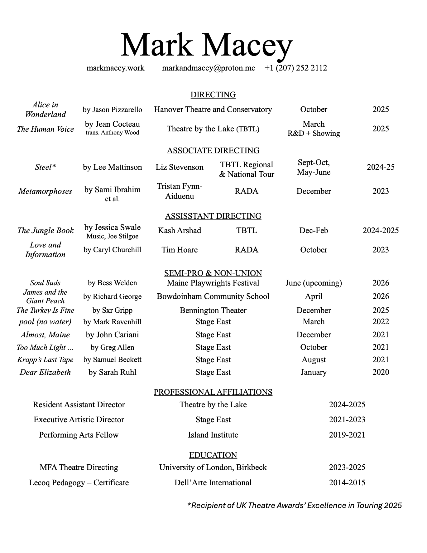 Macey Directing Resume (March 26) Web.png