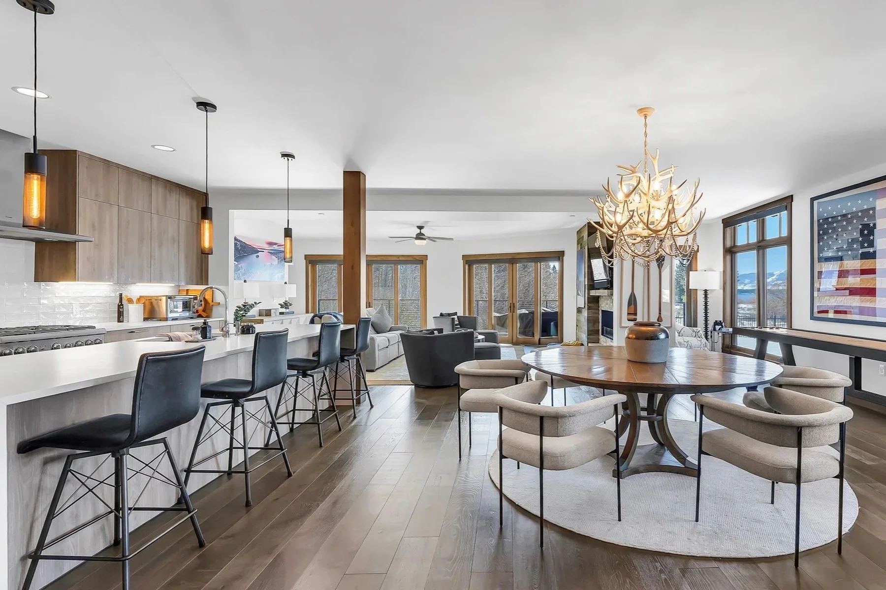 Kitchen and dining areas