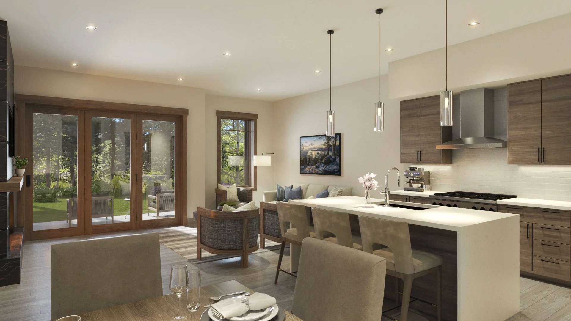 Tahoe Beach Club phase 3 dining and kitchen rendering