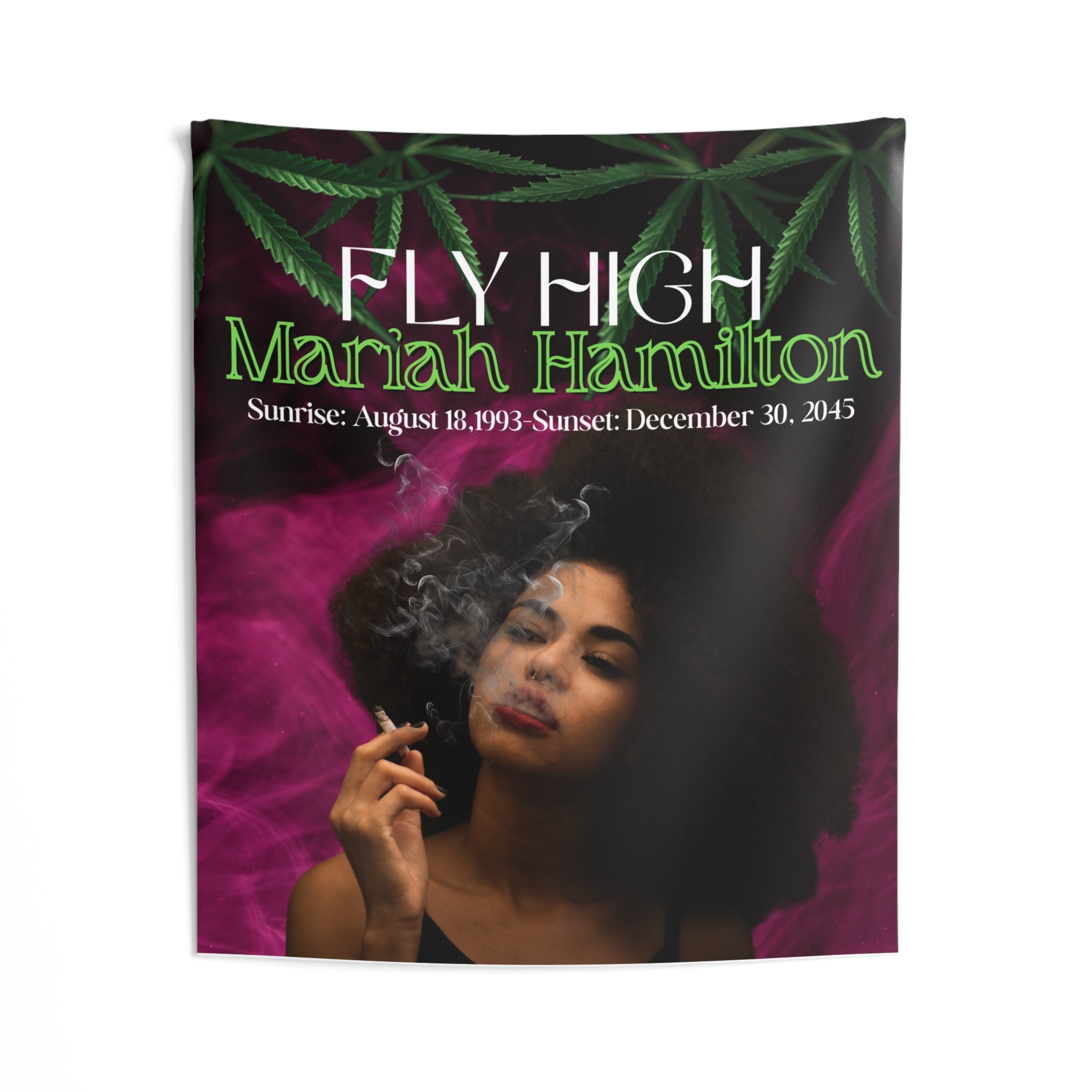 Personalized Memorial Tapestry weed smoker