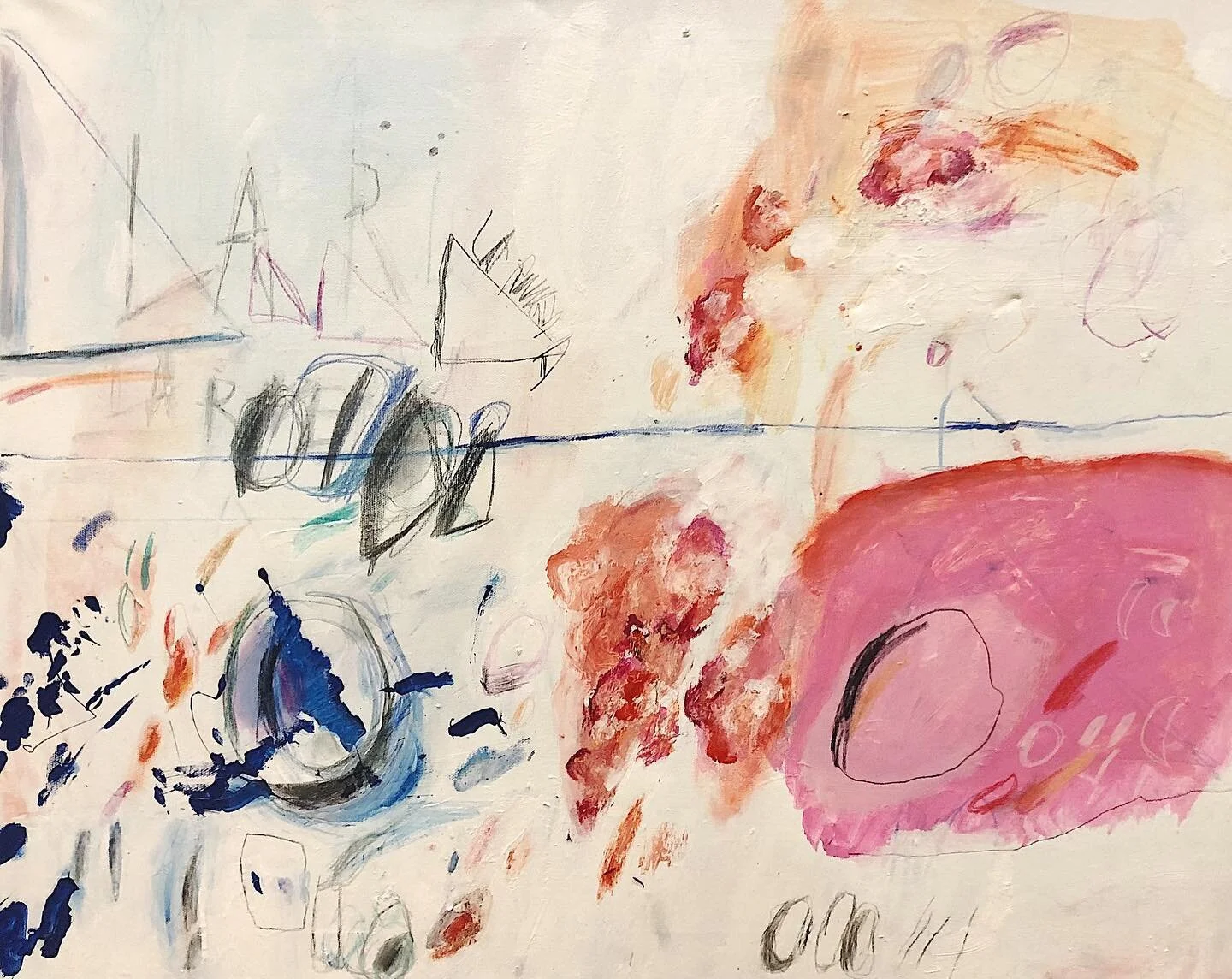 @harperclouston !!!!!! acrylic, colored pencil, graphite, oil stick on canvas🌸

.
.
.
.
.
.
#art #abstract #abstractart #abstractartists #abstractexpressionsim #popart #painting #abstractpainting #artwork #abstraction #visualart #acrylicpainting #ex