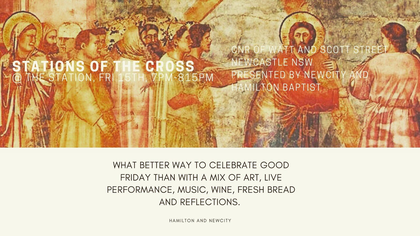Good FRIDAY Mass PEOPLE. 
The Station @ 7-815pm
There will be music, art, poetry, reflection, candles, wine, bread and just some good vibes. 
Presented by Us and Hamilton Baptist Church.