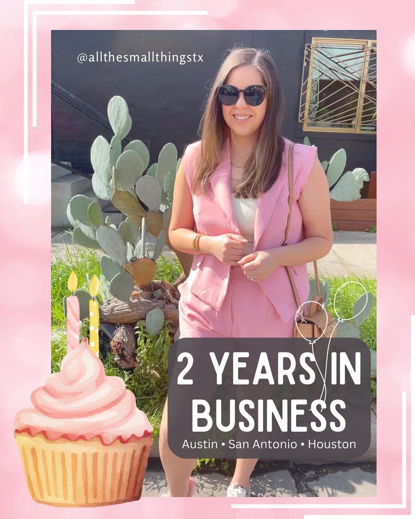 Happy 2nd Birthday to @allthesmallthingstx !! I wake up everyday excited to help others and enjoy life as a mom of two young kiddos (3.5 and 1.5). We have the best clients, the best teammates, and the best service. I&rsquo;m so proud of my past self 