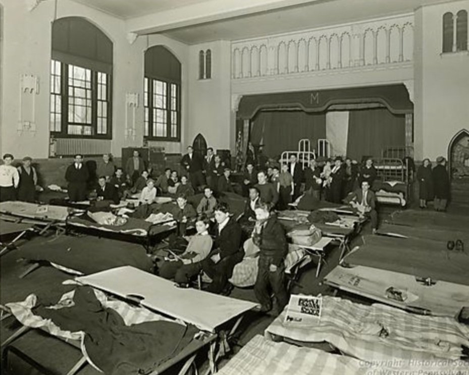 Morningside Elementary School during Flood of 1936
