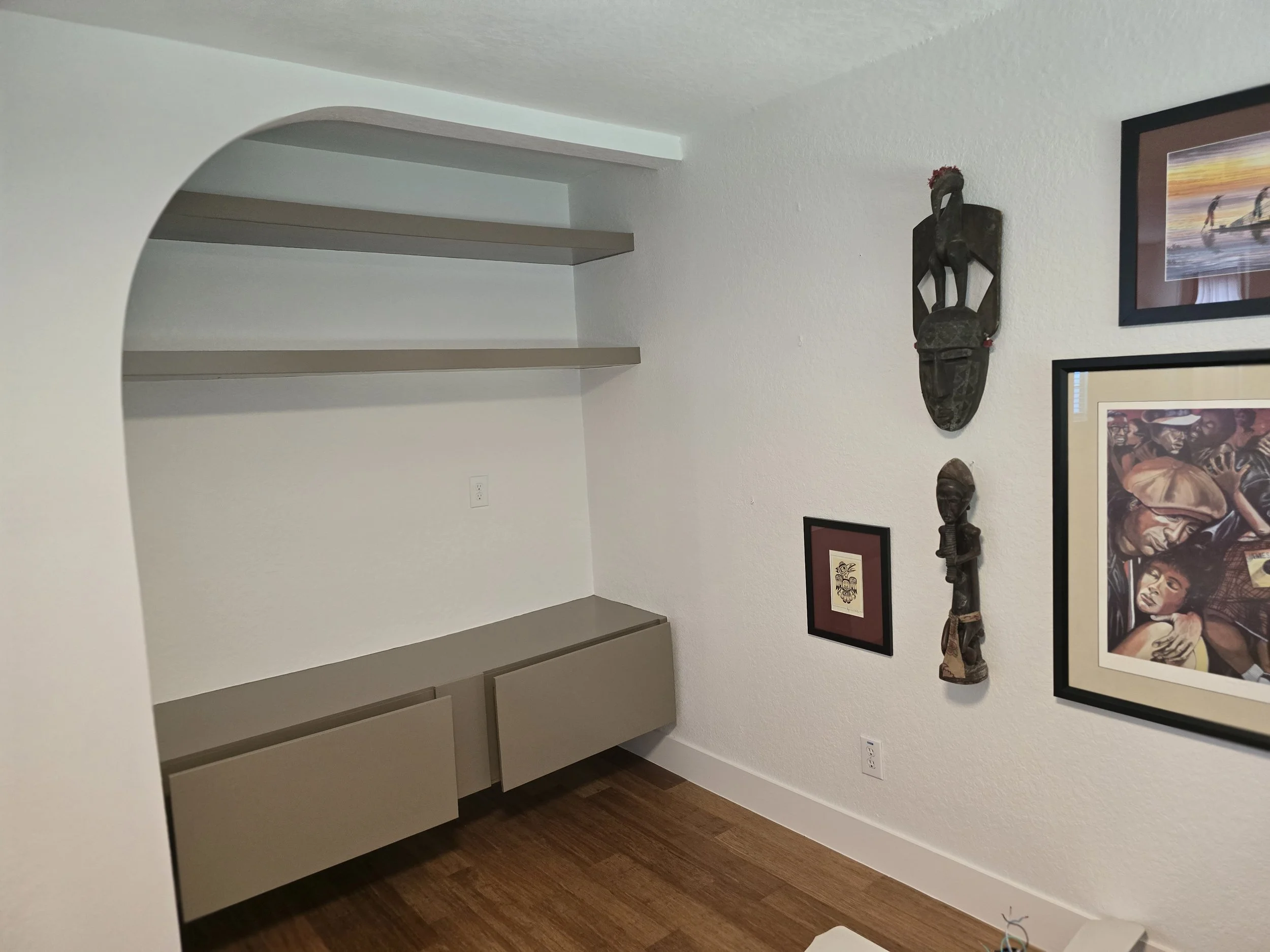 Freshly painted kitchen cabinets with a smooth professional finish in Fulshear, Texas