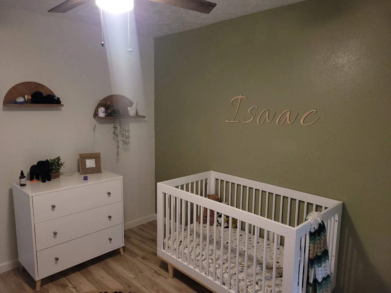 Bedroom wall painting on a one-story home in Sugarland, Texas