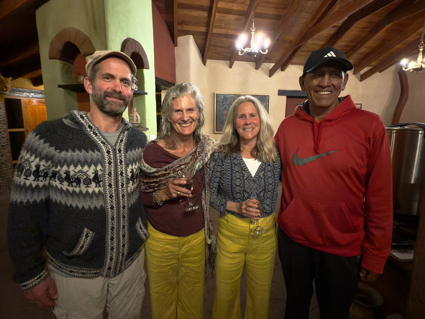 Terry, son of property owner; Nancy &amp; Caroline; Silvario, local guide