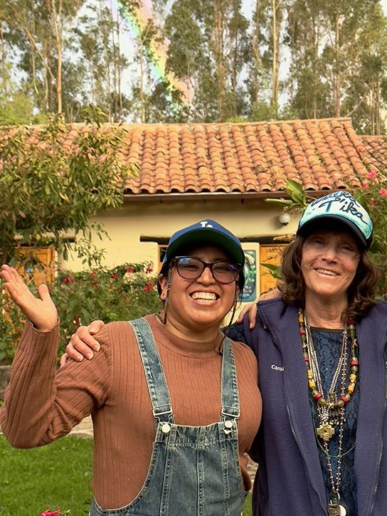 Carol Cumes with a long term employee, Roxanne