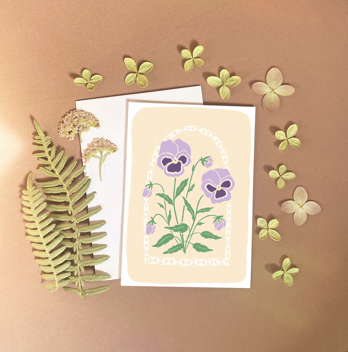 Pansy Flower Greeting Card