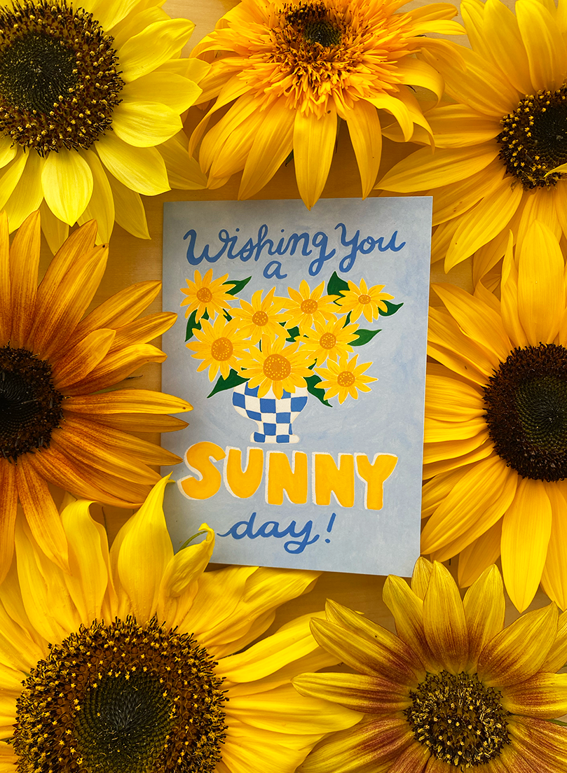 Wishing you a Sunny Day Greeting Card in Yellow