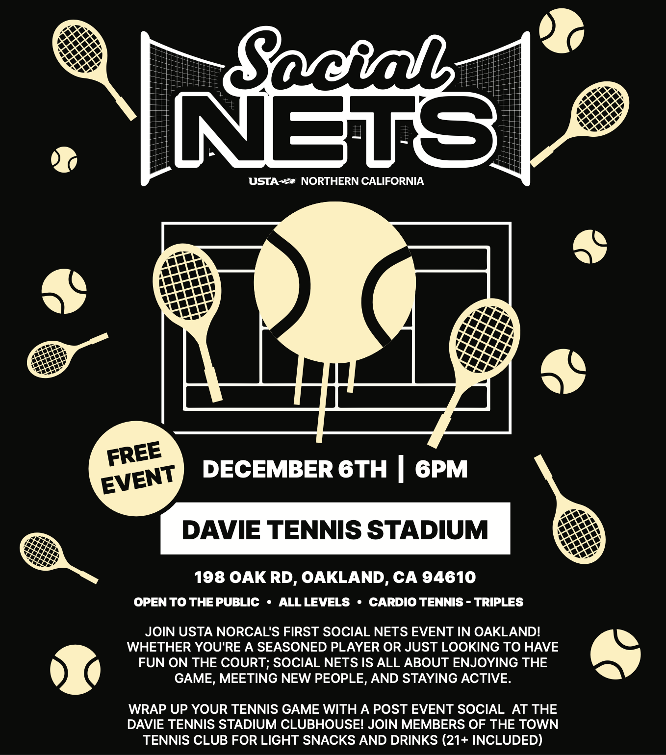 USTA Norcal Social Nets @ Davie Stadium Oakland, CA