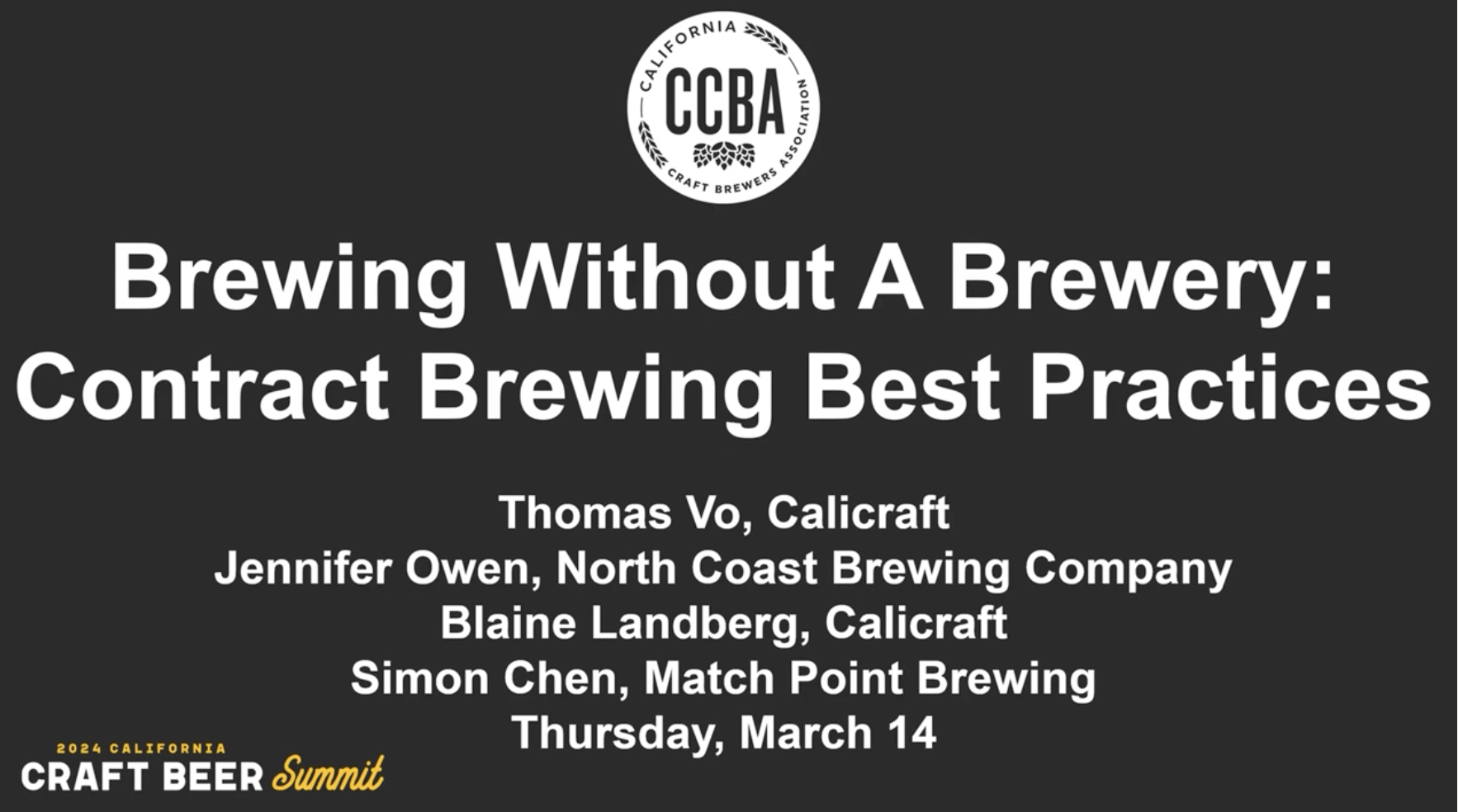 CCBA Craft Beer Summit 2024: Brewing Without a Brewery