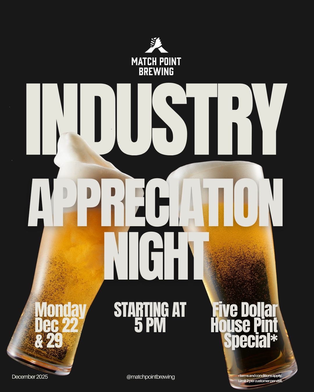 Industry Appreciation Night @ Match Point Brewing