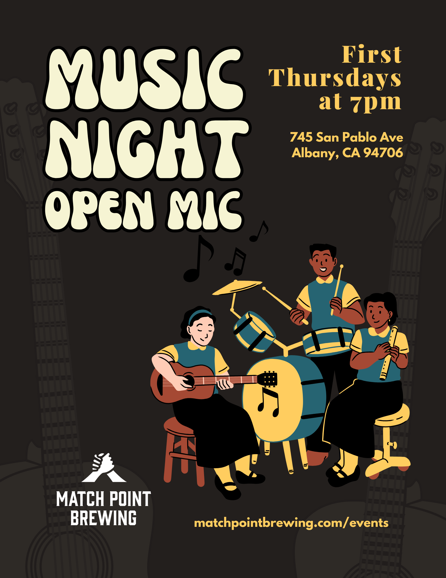 June 4th First Thursday Music Night Open Mic @ Match Point Brewing