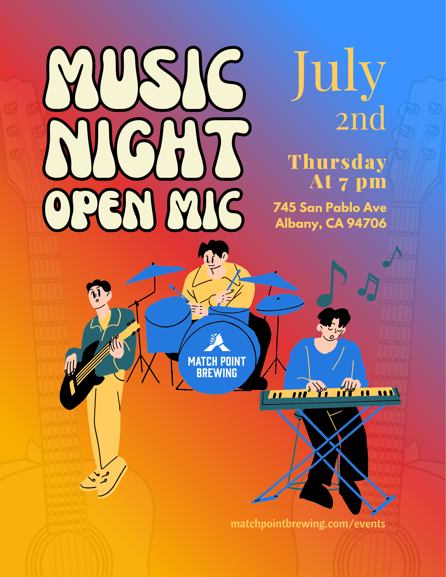 July 2nd First Thursday Music Night Open Mic @ Match Point Brewing
