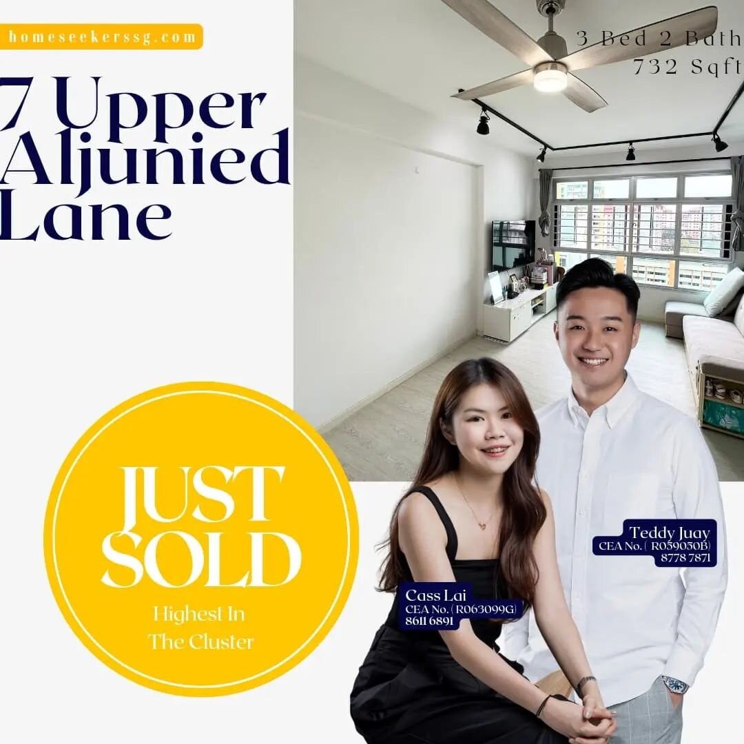 7 Upper Aljunied Lane 3-room HDB unit sold above asking price. Record price in the cluster!

We are thankful for the continuous trust and opportunity from our sellers!
DM Us today if you would like to find out how our team did it and to engage our pr