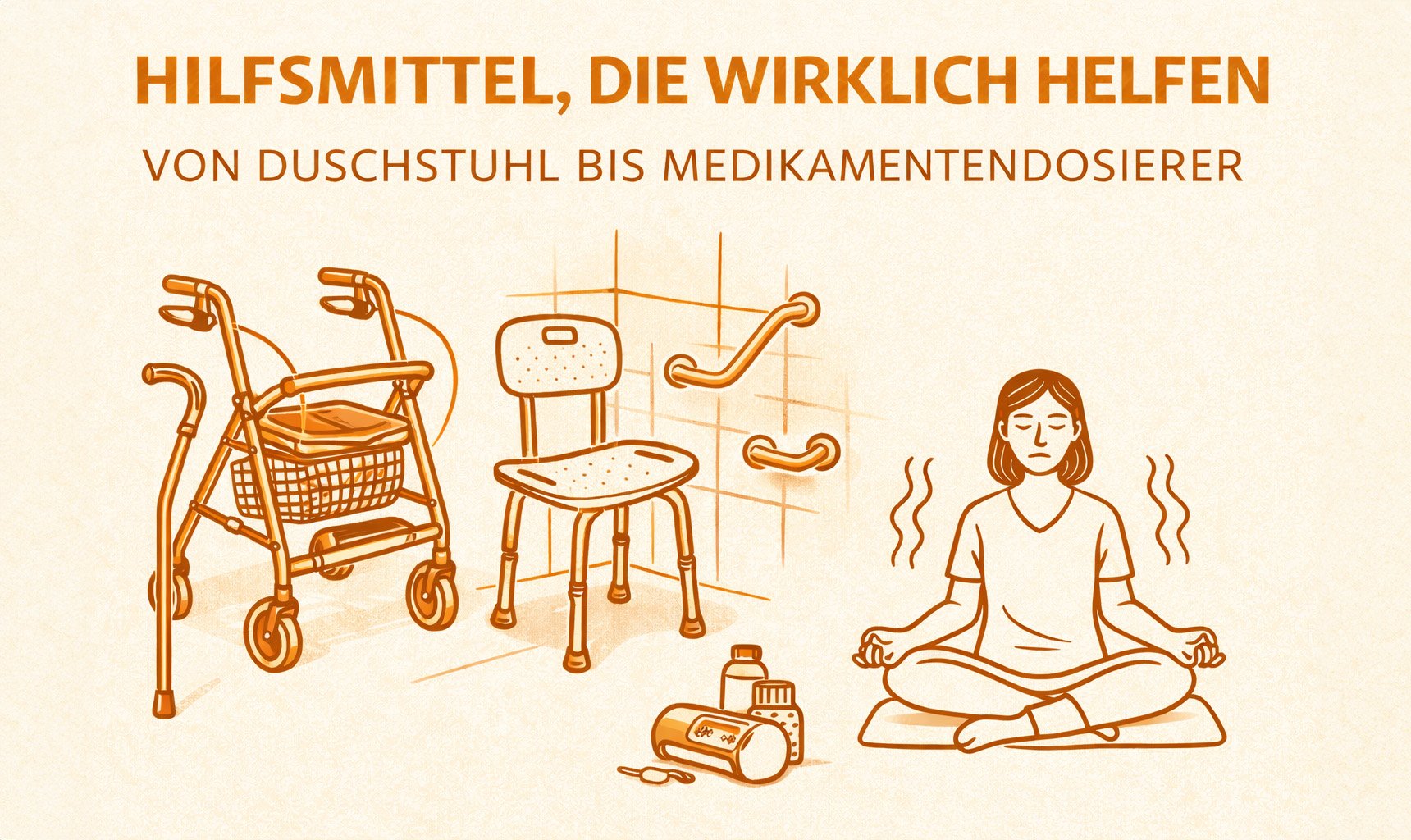 Hilfsmittel, die wirklich helfen: Von Duschstuhl bis Medikamentendosierer